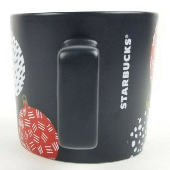 2016 Starbucks Black Christmas Holiday Tree Ornament Mug Cup Coffee Tea - Picture 3 of 4